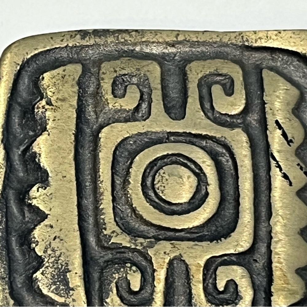 Set Of 2 Vintage Metal Belt Buckles Native American Inspired And 708 Steel - Picture 10 of 16